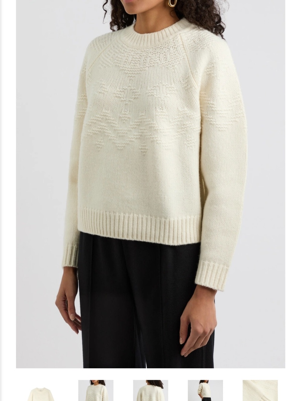 Vince Ivory Crewneck Sweater - Textured Knit Pullover